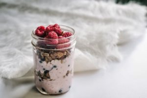 Parfait with Yogurt and Fruit for a Easter Brunch