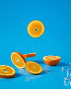 Oranges sliced