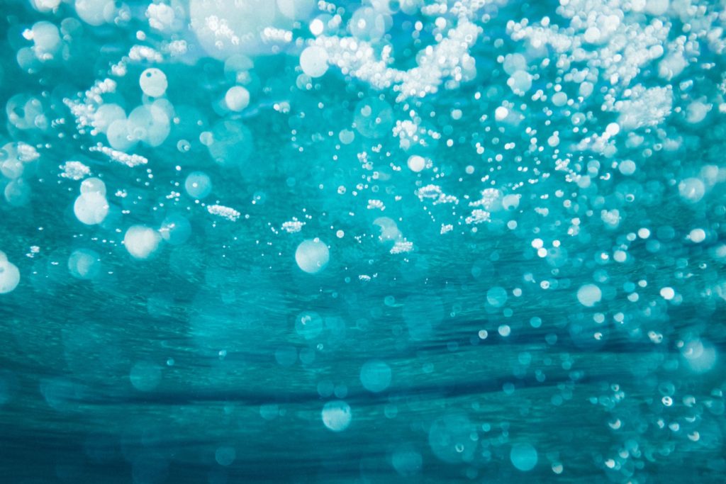 Family backyard pool from fun underwater point of view