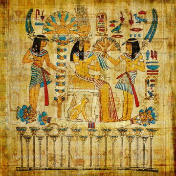 Sun umbrellas being used on king in ancient egypt