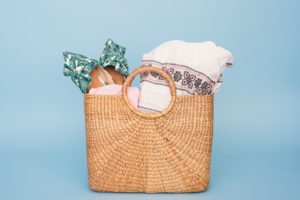 Beach Bag Tote with Towel in it