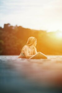 girl on surfboard